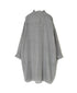 INMDS26023 HANDWOVEN COTTON/SILK SMALL GINGHAM CHECK FRILL COLLAR LONG SHIRTS