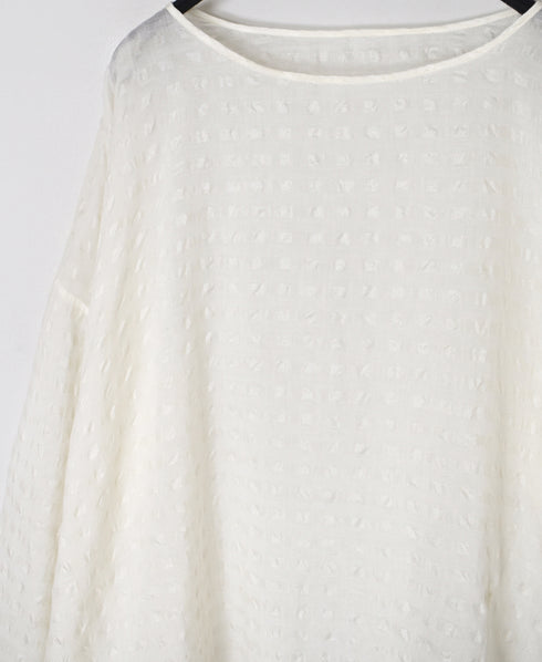 INMDS26032 HANDWOVEN COTTON/SILK CHECK DROP SHOULDER SMOCK