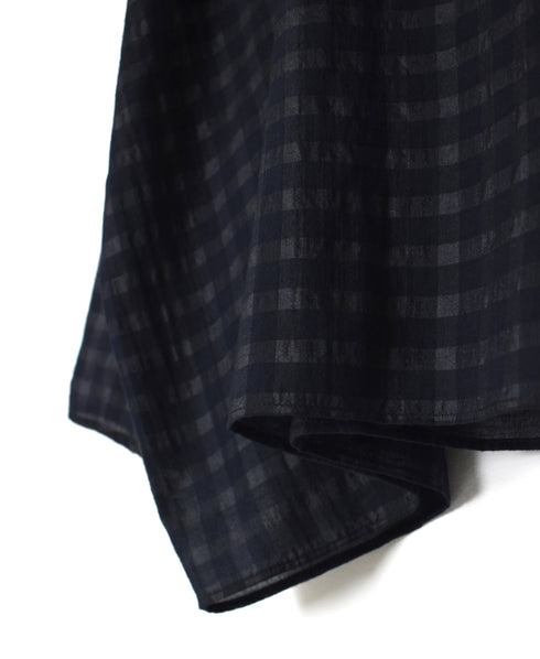 INMDS26032 HANDWOVEN COTTON/SILK CHECK DROP SHOULDER SMOCK