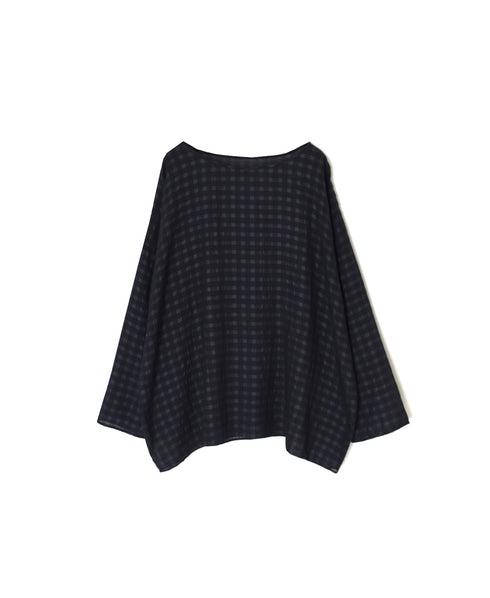 INMDS26032 HANDWOVEN COTTON/SILK CHECK DROP SHOULDER SMOCK