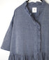 INMDS26042 HANDWOVEN YARN DYE CHAMBRAY FRILL COLLAR SHIRTS DRESS WITH RAJASTHAN GATHER