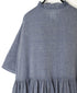 INMDS26042 HANDWOVEN YARN DYE CHAMBRAY FRILL COLLAR SHIRTS DRESS WITH RAJASTHAN GATHER