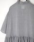 INMDS26042 HANDWOVEN YARN DYE CHAMBRAY FRILL COLLAR SHIRTS DRESS WITH RAJASTHAN GATHER