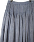 INMDS26043 HANDWOVEN YARN DYE CHAMBRAY PINTUCK FLARED SKIRT