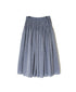 INMDS26043 HANDWOVEN YARN DYE CHAMBRAY PINTUCK FLARED SKIRT
