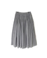 INMDS26043 HANDWOVEN YARN DYE CHAMBRAY PINTUCK FLARED SKIRT