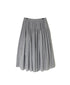 INMDS26043 HANDWOVEN YARN DYE CHAMBRAY PINTUCK FLARED SKIRT