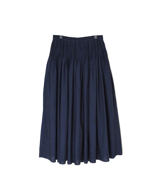 INMDS26055 HANDWOVEN COTTON HAKEME PINTUCK FLARED SKIRT