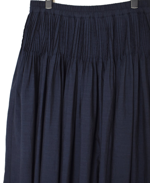 INMDS26055 HANDWOVEN COTTON HAKEME PINTUCK FLARED SKIRT