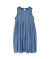 INMDS26063 HANDWOVEN COTTON STRIPE INVERTED PLEAT NO/SL PULLOVER DRESS