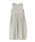 INMDS26063 HANDWOVEN COTTON STRIPE INVERTED PLEAT NO/SL PULLOVER DRESS