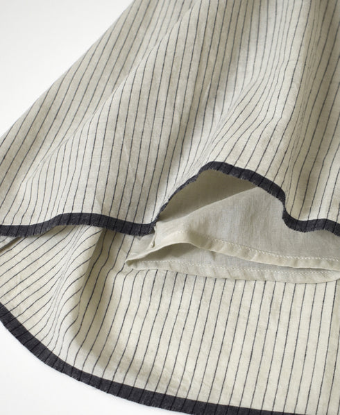 INMDS26063 HANDWOVEN COTTON STRIPE INVERTED PLEAT NO/SL PULLOVER DRESS