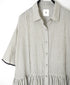 INMDS26064 HANDWOVEN COTTON STRIPE REGULAR COLLAR SHIRTS DRESS WITH RAJASTHAN GATHER