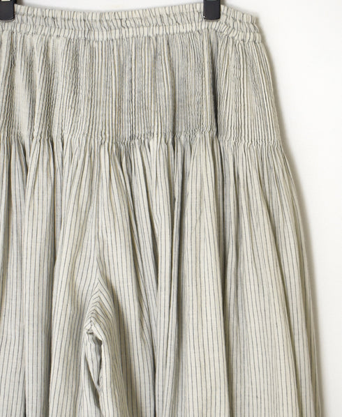 INMDS26065 HANDWOVEN COTTON STRIPE CULOTTES WITH MINI PINTUCK