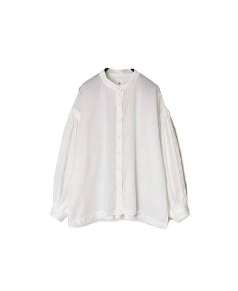INMDS26071 100s KHADI PLAIN BANDED COLLAR SHIRTS WITH MINI PINTUCK