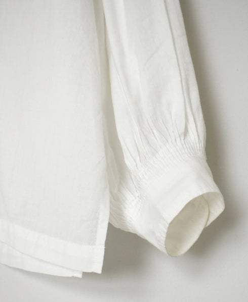 INMDS26071 100s KHADI PLAIN BANDED COLLAR SHIRTS WITH MINI PINTUCK