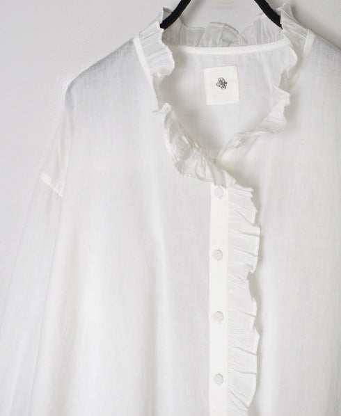 INMDS26072 100s KHADI PLAIN FRILL COLLAR SHIRTS