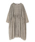 INMDS26082 80s VOILE SQUARE BLOCK PRINT MINI PINTUCK PULLOVER DRESS