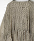 INMDS26082 80s VOILE SQUARE BLOCK PRINT MINI PINTUCK PULLOVER DRESS