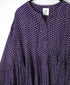 INMDS26083 80s VOILE SQUARE BLOCK PRINT CREW NECK BUTTON SHIRTS WITH MINI PINTUCK
