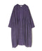 INMDS26084 80s VOILE SQUARE BLOCK PRINT CREW NECK BUTTON SHIRTS DRESS WITH MINI PINTUCK