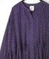 INMDS26084 80s VOILE SQUARE BLOCK PRINT CREW NECK BUTTON SHIRTS DRESS WITH MINI PINTUCK