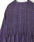 INMDS26084 80s VOILE SQUARE BLOCK PRINT CREW NECK BUTTON SHIRTS DRESS WITH MINI PINTUCK
