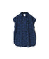 INMDS26092 POWER LOOM COTTON DOBIE CHECK FLOWER HAND SCREEN PRINT FRENCH/SL FRILL COLLAR SHIRTS