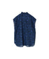 INMDS26092 POWER LOOM COTTON DOBIE CHECK FLOWER HAND SCREEN PRINT FRENCH/SL FRILL COLLAR SHIRTS