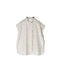 INMDS26092 POWER LOOM COTTON DOBIE CHECK FLOWER HAND SCREEN PRINT FRENCH/SL FRILL COLLAR SHIRTS