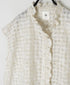 INMDS26092 POWER LOOM COTTON DOBIE CHECK FLOWER HAND SCREEN PRINT FRENCH/SL FRILL COLLAR SHIRTS