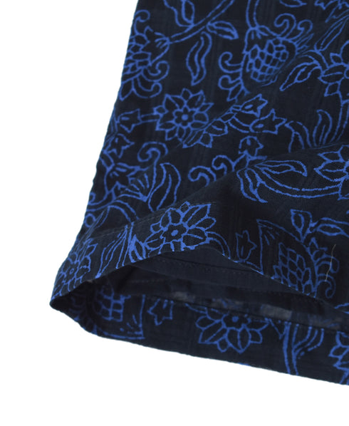 INMDS26095 POWER LOOM COTTON DOBIE CHECK FLOWER HAND SCREEN PRINT EASY PANTS