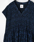 INMDS26097 POWER LOOM COTTON DOBIE CHECK FLOWER HAND SCREEN PRINT V-NECK FR/SL PULLOVER DRESS