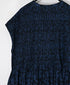 INMDS26097 POWER LOOM COTTON DOBIE CHECK FLOWER HAND SCREEN PRINT V-NECK FR/SL PULLOVER DRESS