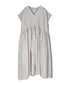 INMDS26097 POWER LOOM COTTON DOBIE CHECK FLOWER HAND SCREEN PRINT V-NECK FR/SL PULLOVER DRESS