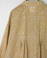 INMDS26102 80s COTTON FLOWER BLOCK PRINT BANDED COLLAR MINI PINTUCK TUNIC