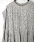 INMDS26104 80s COTTON FLOWER BLOCK PRINT FRENCH/SL DRESS WITH RANDOM PLEATS