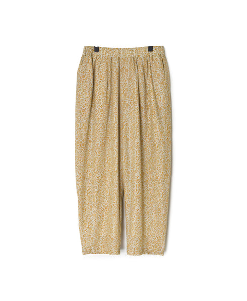 INMDS26106 80s COTTON FLOWER BLOCK PRINT 2TUCK TAPERED EASY PANTS