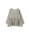 NMDS26121 POWER LOOM CO VOILE ARABESQUE HAND SCREEN PRINT RAJASTHAN TUCK GATHERED 3/4SL PULLOVER
