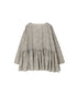 NMDS26121 POWER LOOM CO VOILE ARABESQUE HAND SCREEN PRINT RAJASTHAN TUCK GATHERED 3/4SL PULLOVER