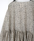 NMDS26121 POWER LOOM CO VOILE ARABESQUE HAND SCREEN PRINT RAJASTHAN TUCK GATHERED 3/4SL PULLOVER