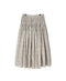 INMDS26123 POWER LOOM COTTON VOILE ARABESQUE HAND SCREEN PRINT FLARED SKIRT WITH PINTUCK