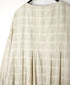 INMDS26714 COTTON/SILK SELF FINE CHECK INVERTED PLEATED L/SL DRESS WITH LINING
