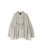 INMDS26722 80s VOILE LITTLE TREE BLOCK PRINT MINI PINTUCK BANDED COLLAR SHIRTS
