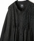 INMDS26722 80s VOILE LITTLE TREE BLOCK PRINT MINI PINTUCK BANDED COLLAR SHIRTS