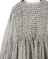INMDS26723 80s VOILE LITTLE TREE BLOCK PRINT CREW-NECK DRESS WITH MINI PINTUCK