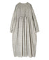 INMDS26723 80s VOILE LITTLE TREE BLOCK PRINT CREW-NECK DRESS WITH MINI PINTUCK