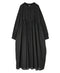 INMDS26723 80s VOILE LITTLE TREE BLOCK PRINT CREW-NECK DRESS WITH MINI PINTUCK