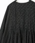 INMDS26723 80s VOILE LITTLE TREE BLOCK PRINT CREW-NECK DRESS WITH MINI PINTUCK