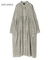 【オンライン別注】INMDS26727 80s VOILE LITTLE TREE BLOCK PRINT MINI PINTUCK BANDED COLLAR SHIRTS DRESS